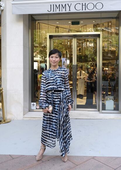 Sandra Choi, directora creativa de Jimmy Choo, en la reciente reapertura de la boutique de Jimmy Choo en Madrid.