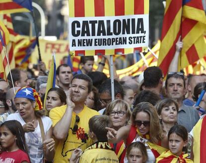 La manifestación de la Diada se convocó bajo el lema "Cataluña, nuevo estado europeo".
