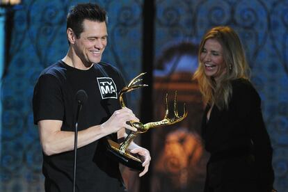 Jim Carrey y Cameron Diaz, juntos por última vez en una gala de premios en 2011.