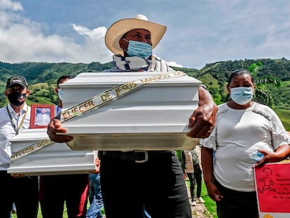 Entrega de restos en Dabeiba, Colombia