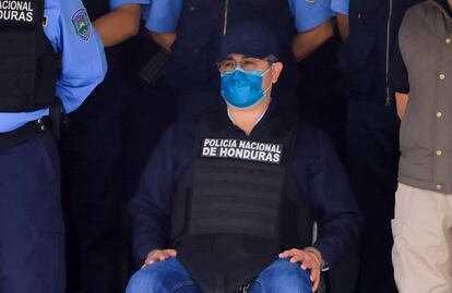 Hernández, durante su presentación en la dirección de las Fuerzas Especiales. Su detención se produce tan solo dos semanas después de su salida del poder y de que tomase las riendas del país Xiomara Castro.