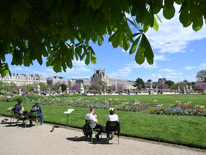 Una vista general del Jardín de las Tullerías en París.