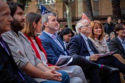 Jaume Collboni en el arranque de campa?a del PSC con el ministro Josep Borrell.