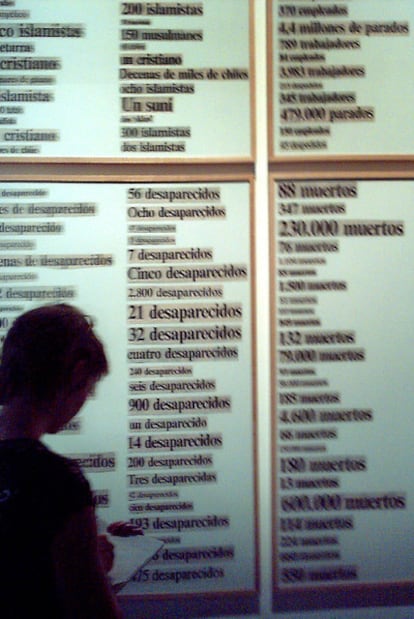 Obra de Ignasi Aballí en la Bienal de Venecia de 2007.