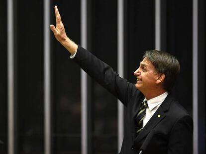 El presidente de Brasil, Jair Bolsonaro, en el Congreso, en Brasilia, el pasado 6 de noviembre. 