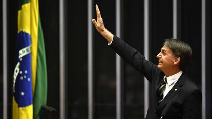 El presidente de Brasil, Jair Bolsonaro, en el Congreso, en Brasilia, el pasado 6 de noviembre.