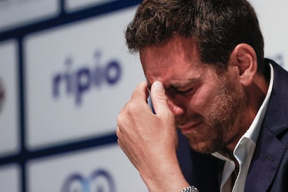 Juan Martín del Potro durante la rueda de prensa en la que ha anunciado su retirada.
