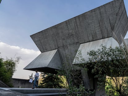 Fachada del estudio del arquitecto mexicano Agustín Hernández, en Ciudad de México, el 3 de marzo.