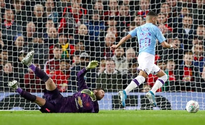 Mahrez marca el tercer gol del City.