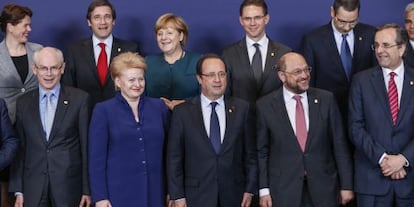 Foto de los líderes europeos en la cumbre de hoy en Bruselas.