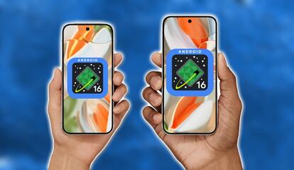 Teléfonos Google Pixel con el logo de Android 16