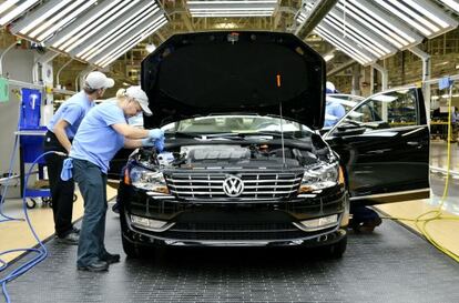 Línea de montaje de Volkswagen en Estados Unidos.