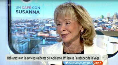 Teresa Fern&aacute;ndez de la Vega, durante su entrevista en Antena3.