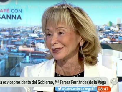 Teresa Fern&aacute;ndez de la Vega, durante su entrevista en Antena3.