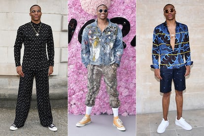 Russell Westbrook

Además de ser íntimo amigo de Anna Wintour, la estrella de los Oklahoma City Thunder puede presumir de ser el artífice de la transformación de los vestuarios de la NBA en pasarelas de la alta moda masculina. Su influencia llega a tal punto que hasta ESPN publicó un especial recopilando cada estilismo vestido por el base en cada uno de los 82 partidos que disputó la temporada pasada.