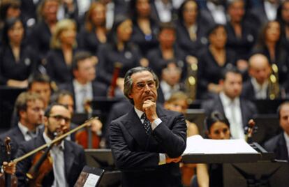 Riccardo Muti, antes de comenzar el concierto.