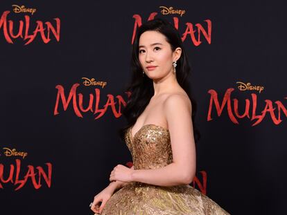 La actriz Liu Yifei, en la presentación de 'Mulán' en el Dolby Theatre en Hollywood, el 9 de marzo.