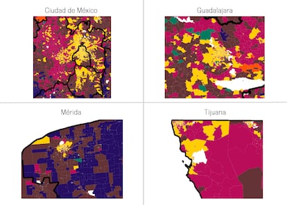 Las diferencias de los patrones de voto de la elección judicial entre distintas ciudades del país.