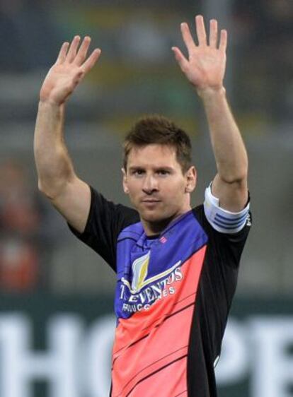 Messi, en un amistoso reciente en Lima.