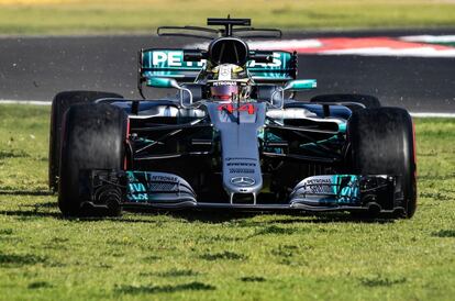 Hamilton, durante sus primeras pruebas. 