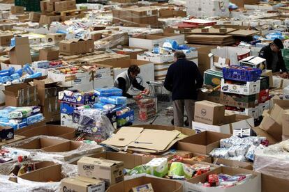 Banco de Alimentos de Oiartzun (Gipuzkoa) en la gran recogida de este año.