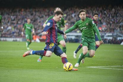 Leo Messi, en una acción en el último partido de liga.
