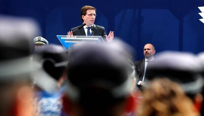 Almeida, durante el discurso ante la Policía Municipal. 