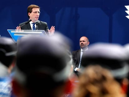 Almeida, durante el discurso ante la Policía Municipal. 