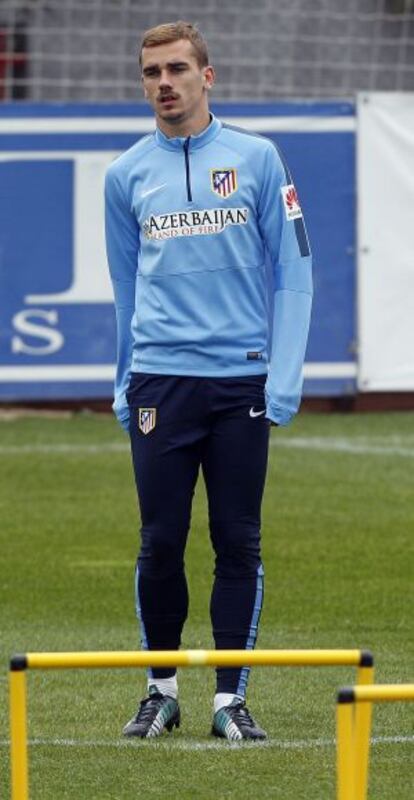 Griezmann, en el entrenamiento de ayer.