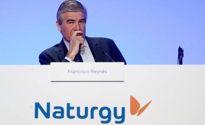 El presidente de Naturgy, Francisco Reynés, durante la junta general de accionistas de la empresa, este martes. 