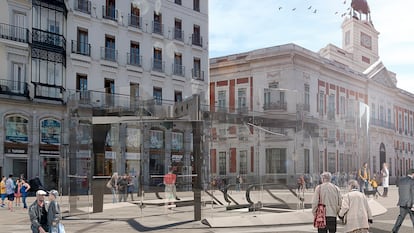 Ilustración del proyecto de la nueva estructura Puerta del Sol, ya sin la estación de Cercanías conocida como 'la ballena'.