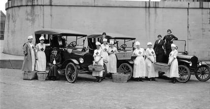 La Cruz Roja Americana, en Detroit fue una de las agrupaciones que ofreció asistencia durante la pandemia de gripe de 1918