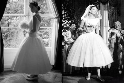 El vestido que Alexander Wang creó para Zoë Kravitz se inspira literalmente en el que lució Audrey Hepburn en la película ‘Una cara con ángel’ (1957).