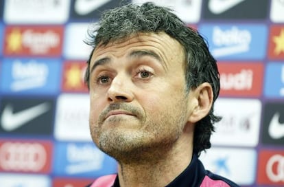 Luis Enrique, durante una rueda de prensa.