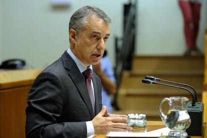 El lehendakari, Iñigo Urkullu, en el Parlamento vasco.