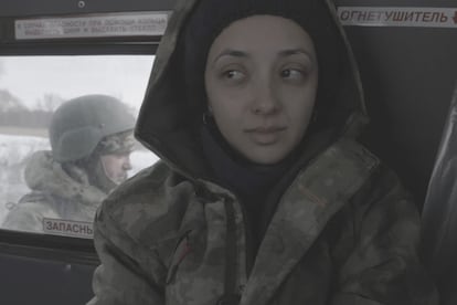 Anastasia Trofimova, en una imagen de su documental 'Russians at War'.