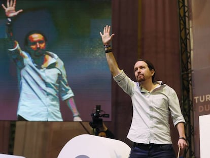 Podemos leader Pablo Iglesias at the party conference.