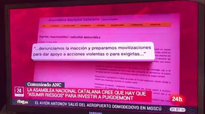 El text que va aparèixer a TVE.