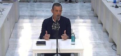 Imagen captada de la señal institucional de la Audiencia Nacional del expresidente del Fútbol Club Barcelona Sandro Rosell.