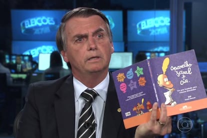 Jair Bolsonaro durante a entrevista no 'Jornal Nacional'