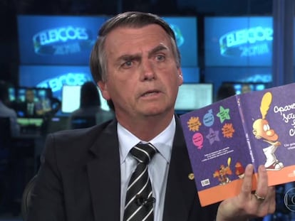 Jair Bolsonaro durante a entrevista no 'Jornal Nacional'