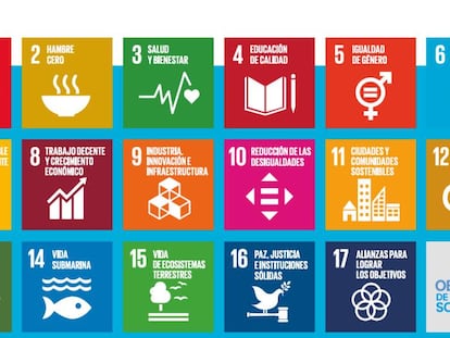 Los 17 objetivos de desarrollo sostenible aprobados en 2015.