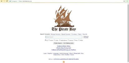 Web de The Pirate Bay.