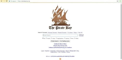 Web de The Pirate Bay.