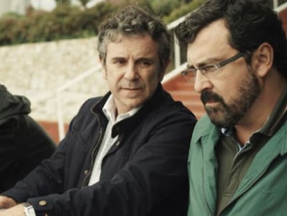 Unax Ugalde, Miguel de Lira y Paco Tous, en el filme.