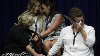 Víctimas de abusos en Pensilvania, en una conferencia en agosto pasado.