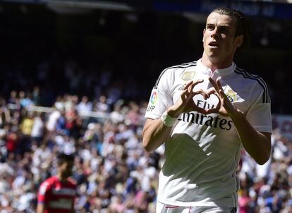 Bale celebra el primer gol del partido.