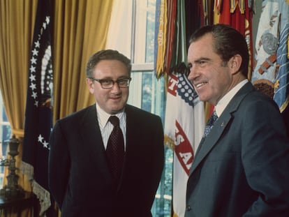 Henry Kissinger y el presidente Richard Nixon en la Casa Blanca de Estados Unidos, en 1973.