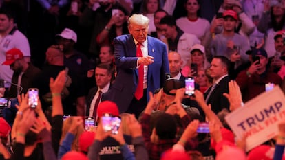 El expresidente y candidato republicano a la reelección Donald Trump, este domingo en el Madison Square Garden de Nueva York.