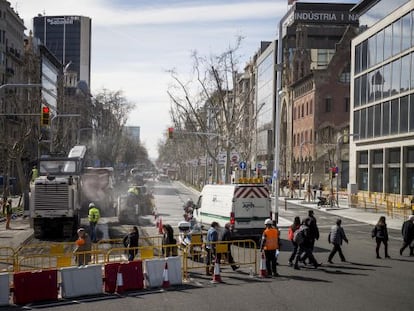 Obras en la Diagonal este sábado.